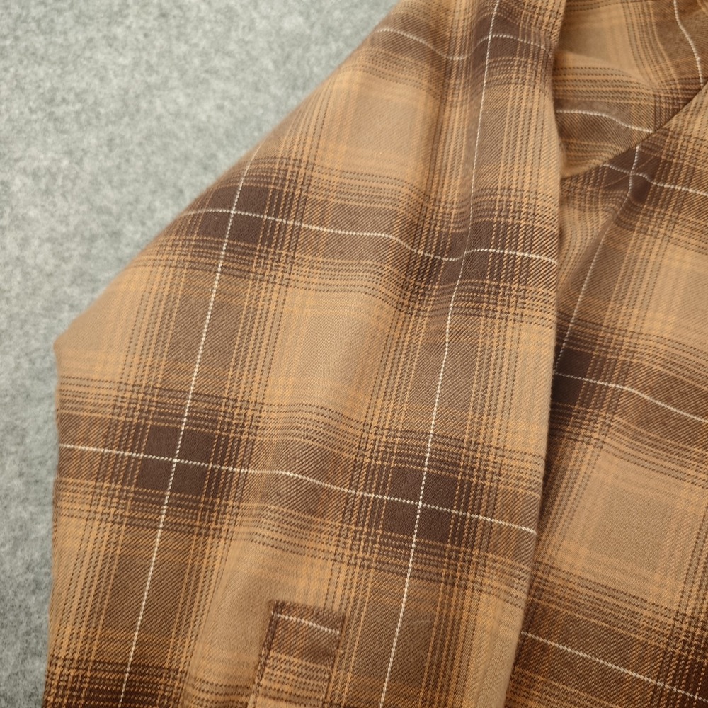Dixxon Flannel Co Shirt Mens XL Form & Function Brown Plaid Pearl Snap Pockets - Picture 6 of 13